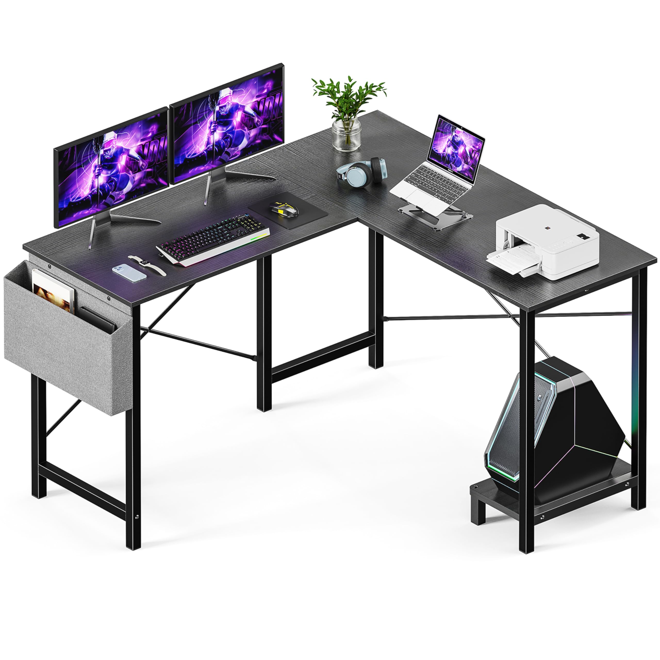 Amazon.com: L Shaped Desk Gaming Computer 50 Inch Corner Desks